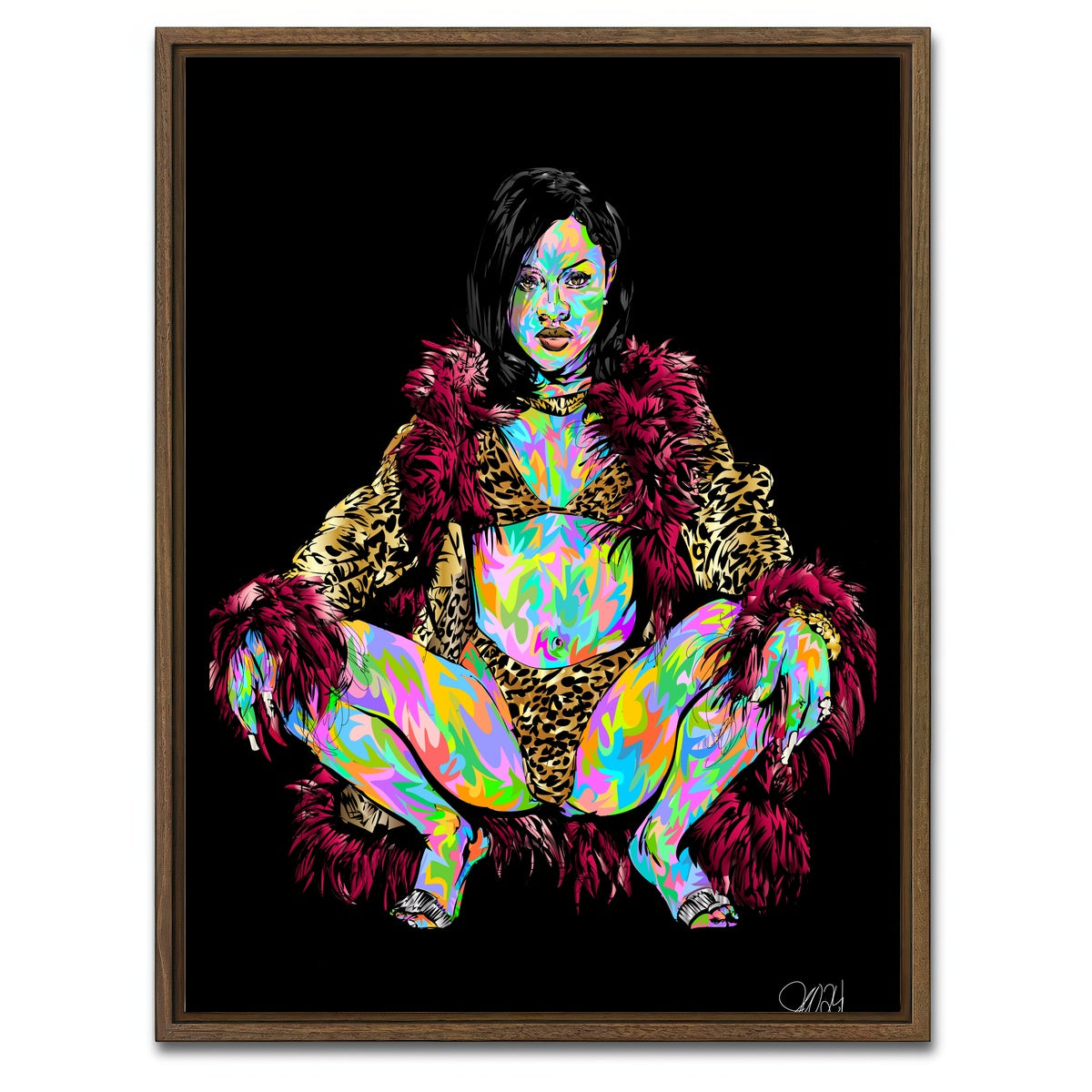 AUTO-MOCKUP WHITE | Kim Hard Core | 1 Piece | Walnut Framed Canvas | group=3x4