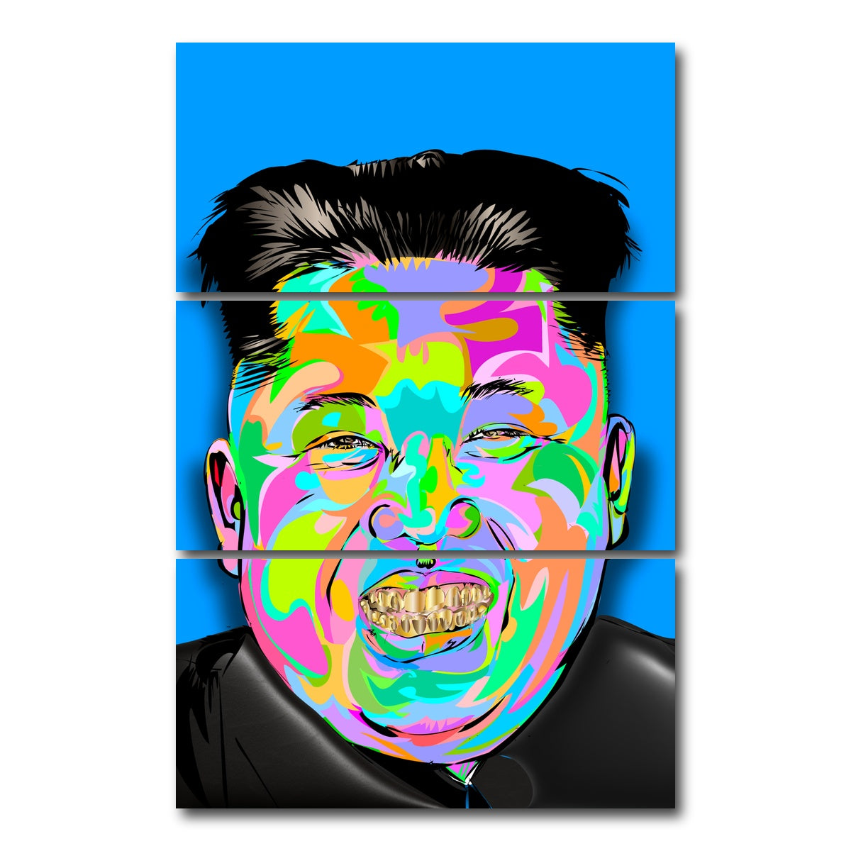 AUTO-MOCKUP WHITE | Kim Jong | 3 Piece | Gallery Wrap Canvas | group=12x24_stacked