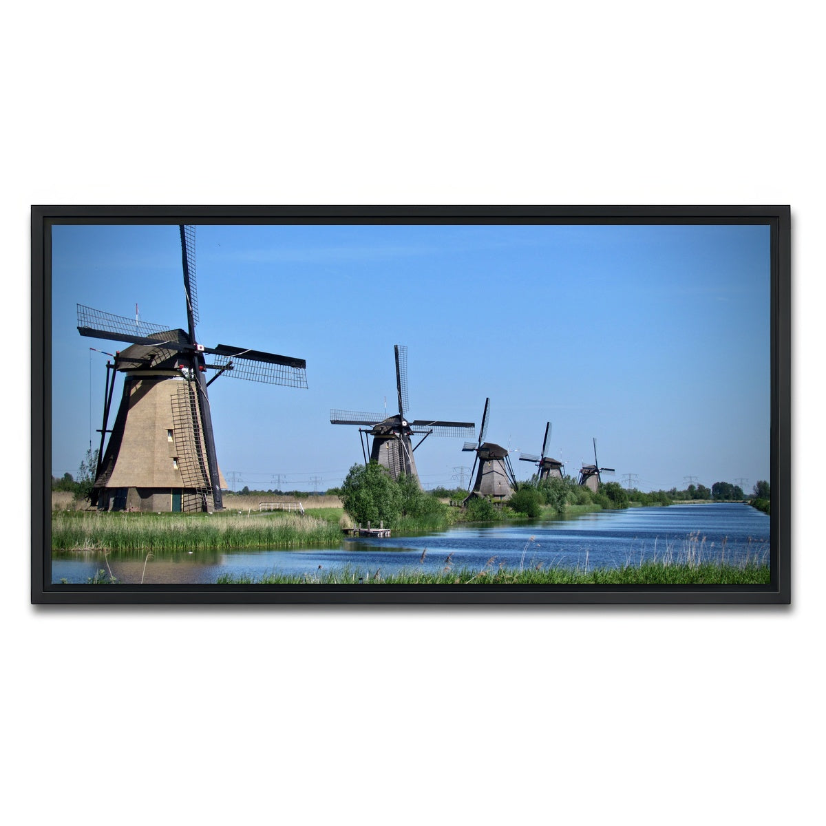 AUTO-MOCKUP WHITE | Kinderdijk, Netherlands | 1 Piece | Black Framed Canvas | group=2x1