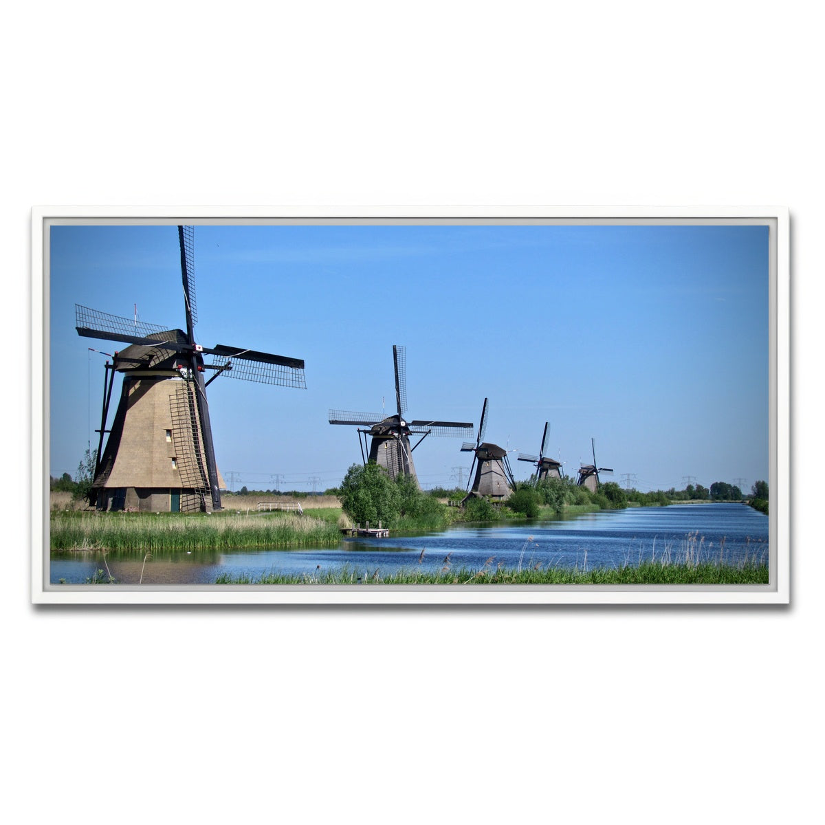 AUTO-MOCKUP WHITE | Kinderdijk, Netherlands | 1 Piece | White Framed Canvas | group=2x1