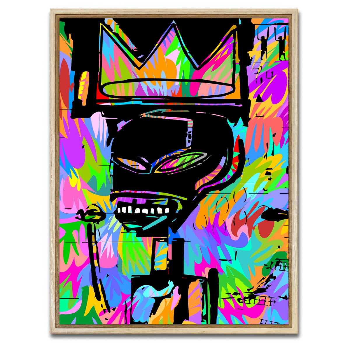 AUTO-MOCKUP WHITE | King Basquait | 1 Piece | Natural Framed Canvas | group=3x4