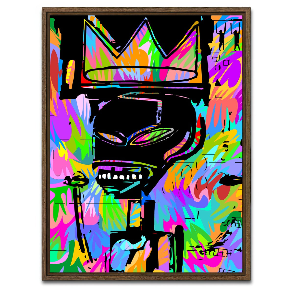 AUTO-MOCKUP WHITE | King Basquait | 1 Piece | Walnut Framed Canvas | group=3x4