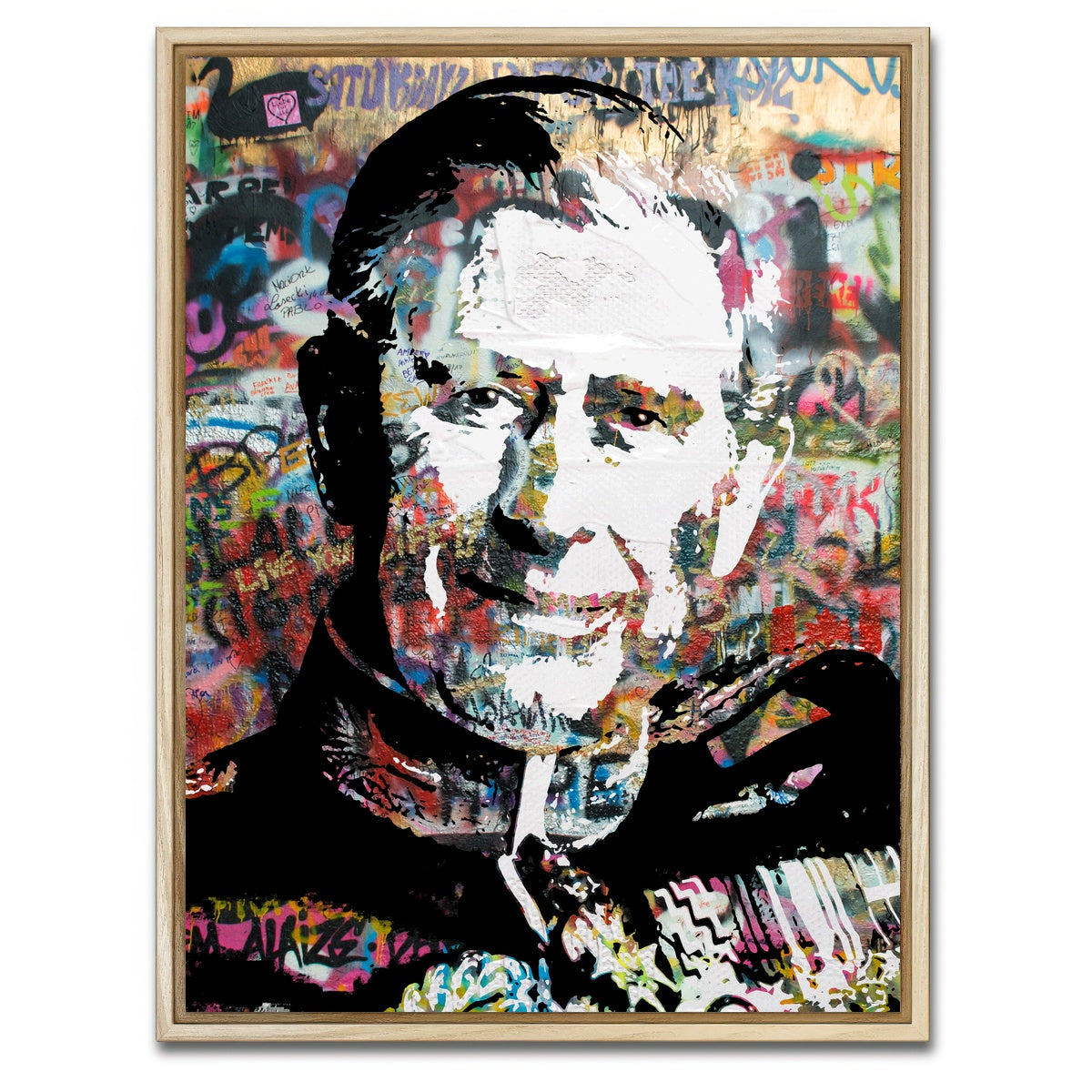 AUTO-MOCKUP WHITE | King Charles Graffiti | 1 Piece | Natural Framed Canvas | group=3x4