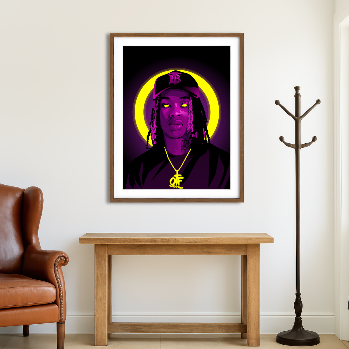 AUTO-MOCKUP ROOM | King Von Purple Wall Art