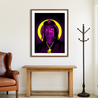 AUTO-MOCKUP ROOM | King Von Purple Wall Art