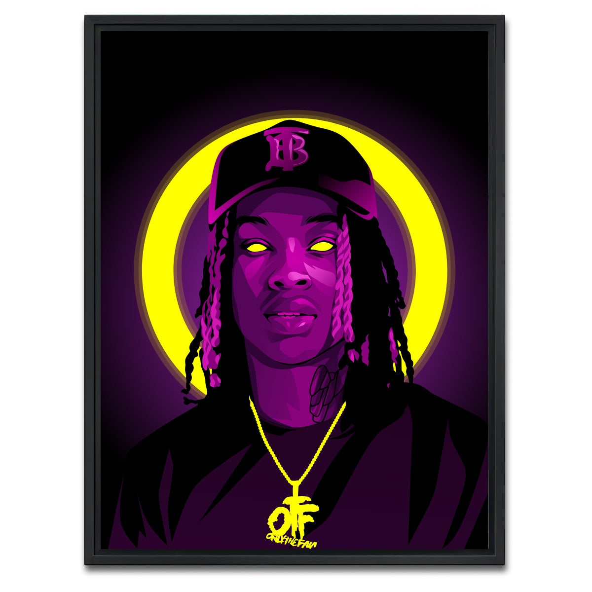 AUTO-MOCKUP WHITE | King Von Purple | 1 Piece | Black Framed Canvas | group=3x4