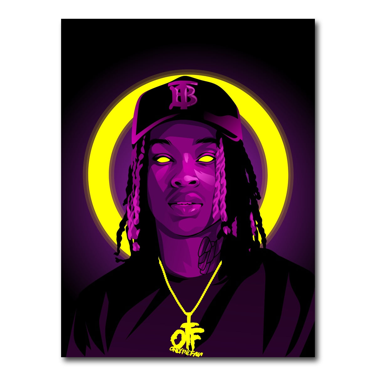 AUTO-MOCKUP WHITE | King Von Purple | 1 Piece | Gallery Wrap Canvas | group=3x4