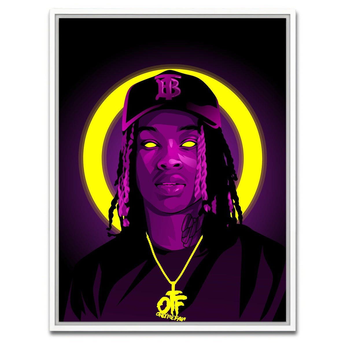 AUTO-MOCKUP WHITE | King Von Purple | 1 Piece | White Framed Canvas | group=3x4