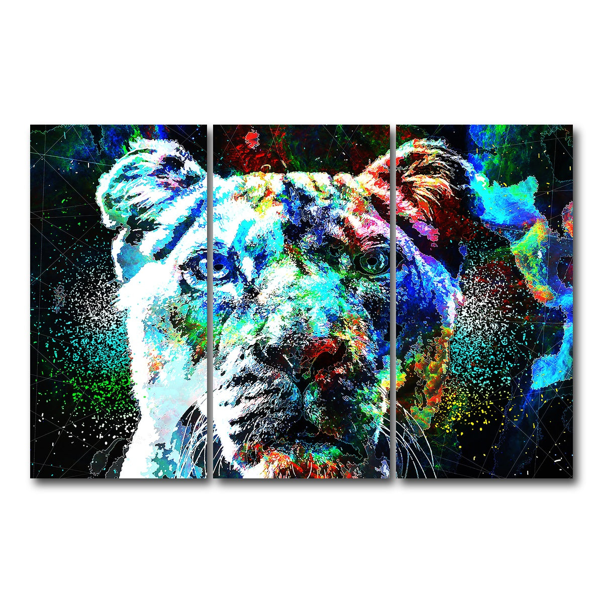 AUTO-MOCKUP WHITE | King of Beast | 3 Piece | Gallery Wrap Canvas | group=12x24