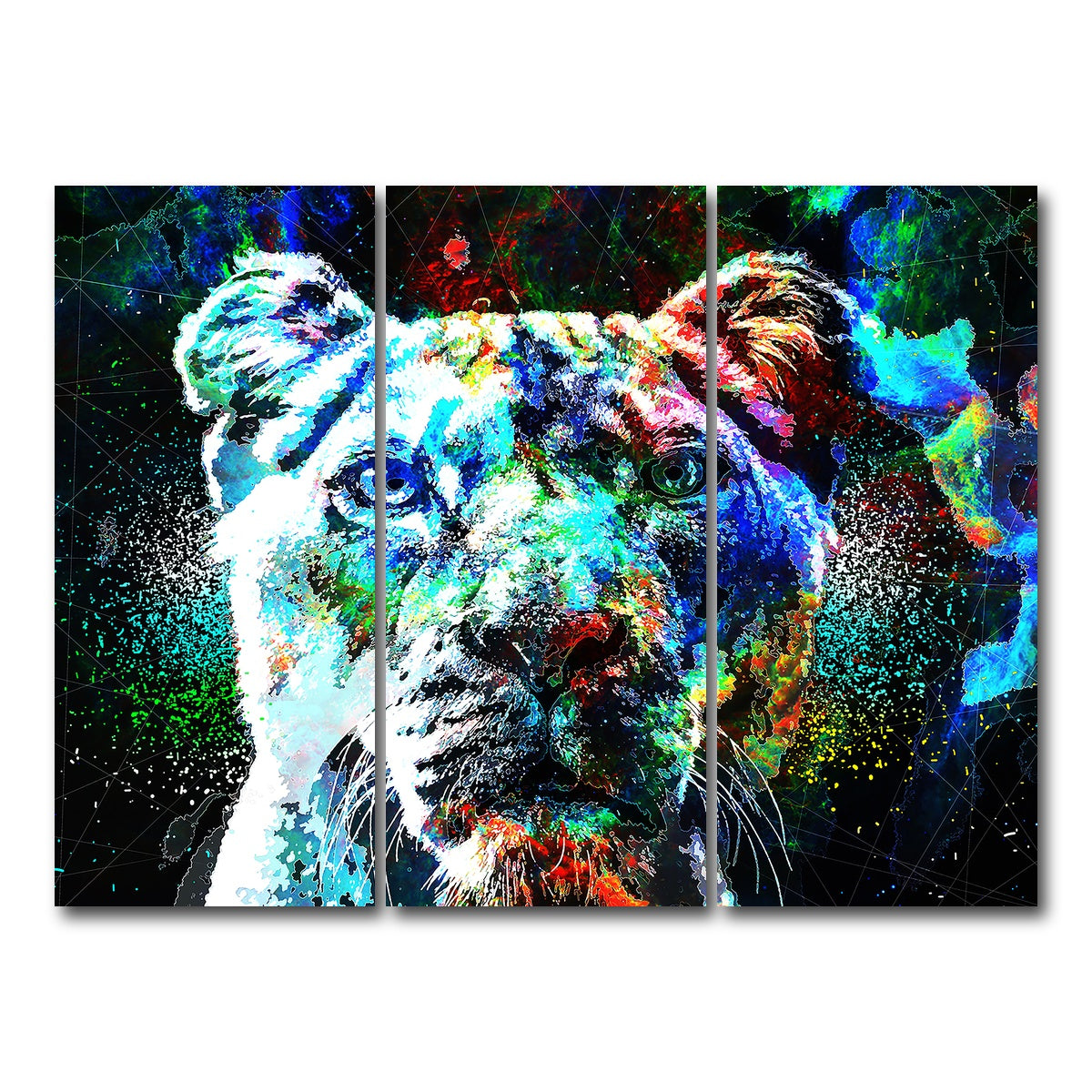 AUTO-MOCKUP WHITE | King of Beast | 3 Piece | Gallery Wrap Canvas | group=8x18
