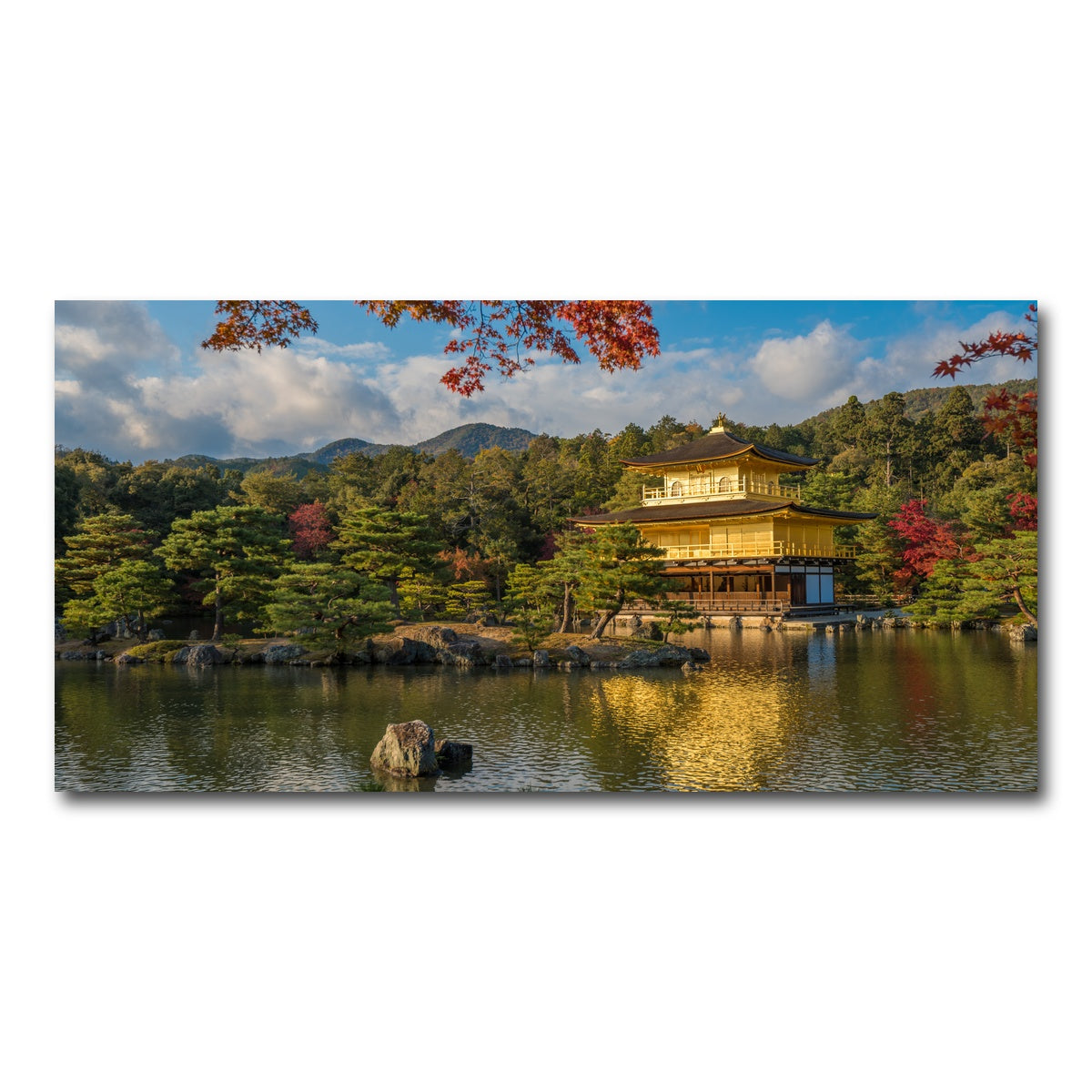 AUTO-MOCKUP WHITE | Kinkaku-ji buddhist temple | 1 Piece | Gallery Wrap Canvas | group=2x1