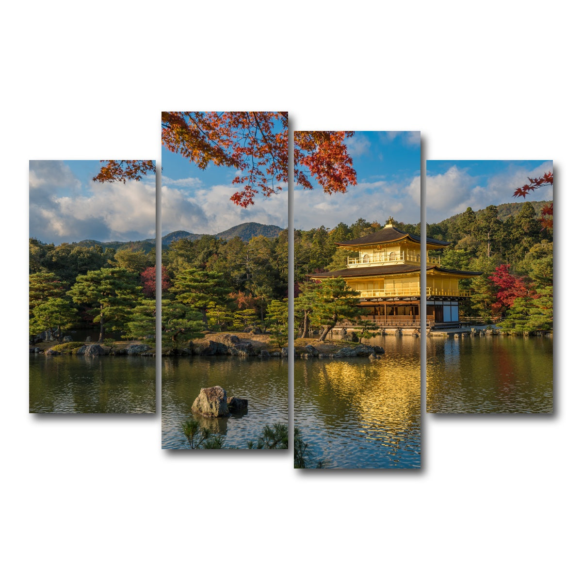 AUTO-MOCKUP WHITE | Kinkaku-ji buddhist temple | 4 Piece | Gallery Wrap Canvas | group=4_short