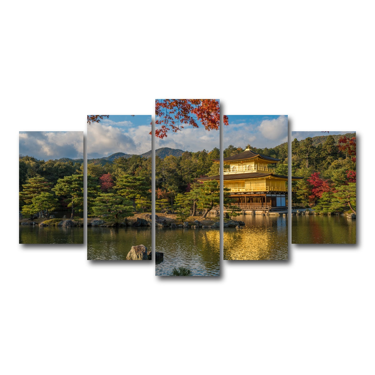 AUTO-MOCKUP WHITE | Kinkaku-ji buddhist temple | 5 Piece | Gallery Wrap Canvas | group=5_normal