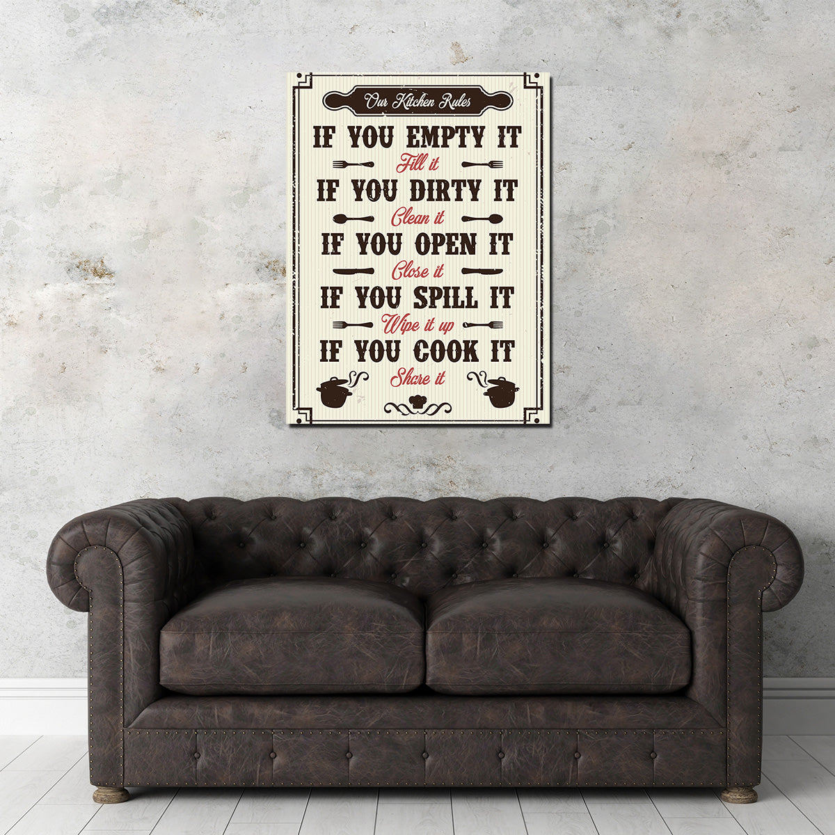 Kitchen Rules Wall Art