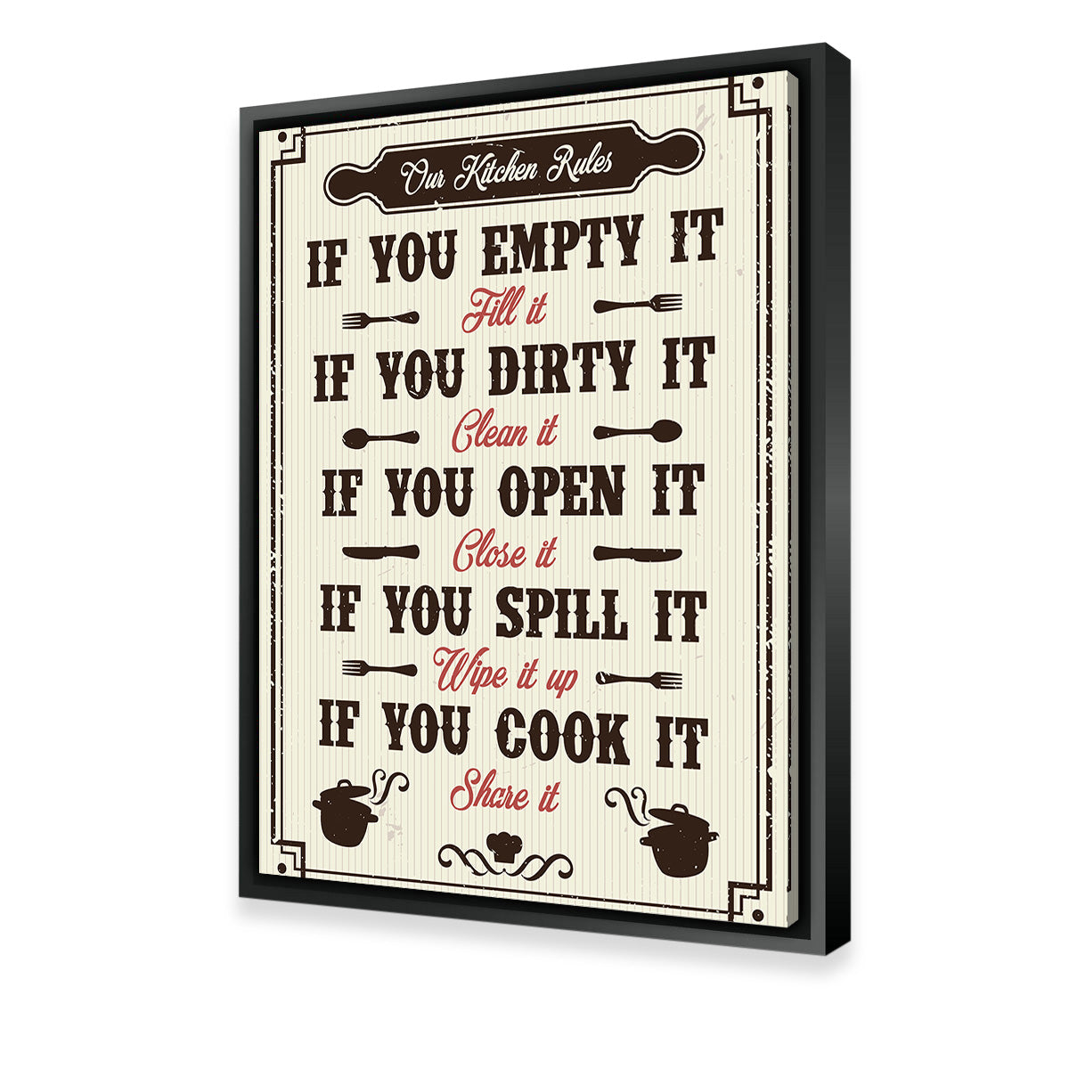 Kitchen Rules Wall Art