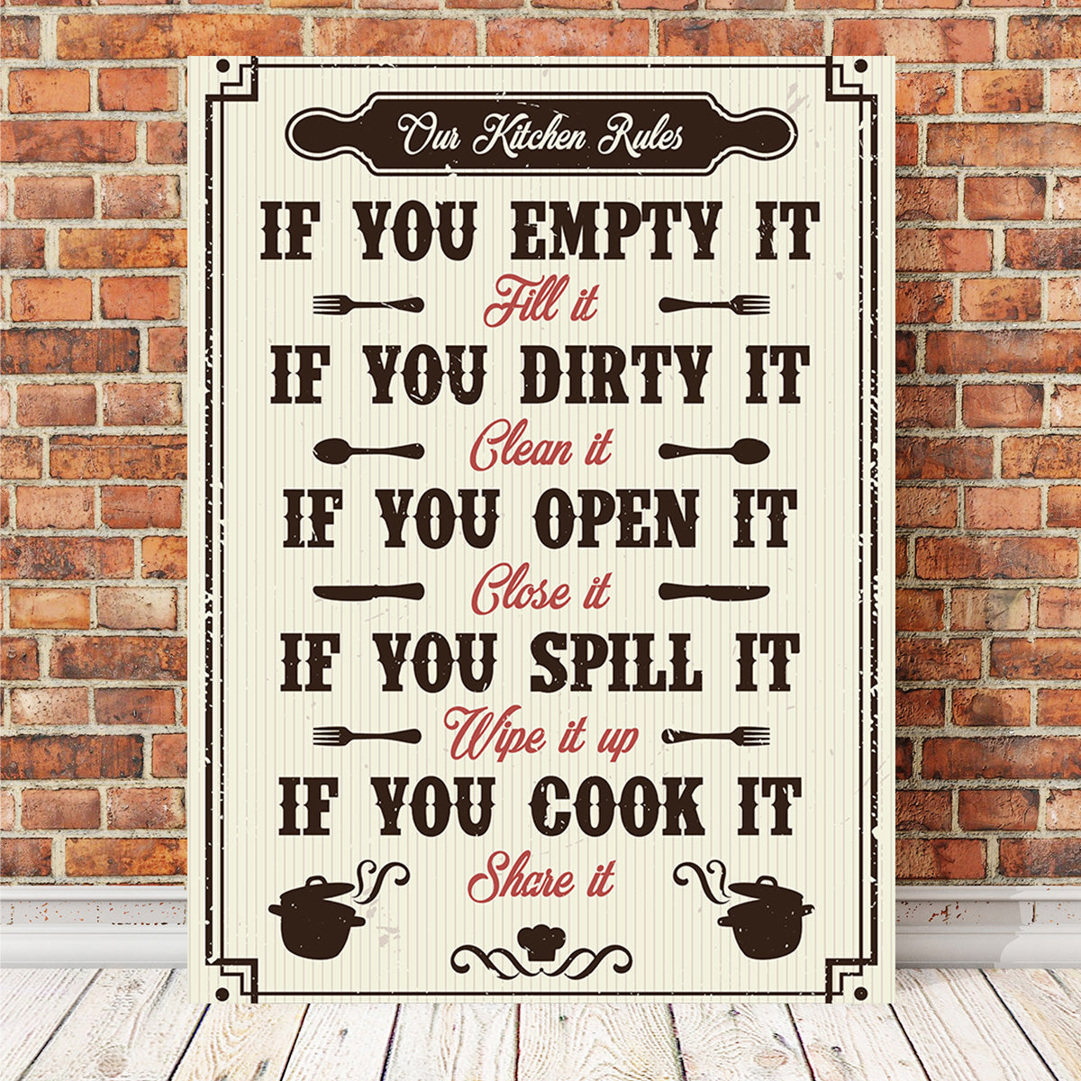 Kitchen Rules Wall Art