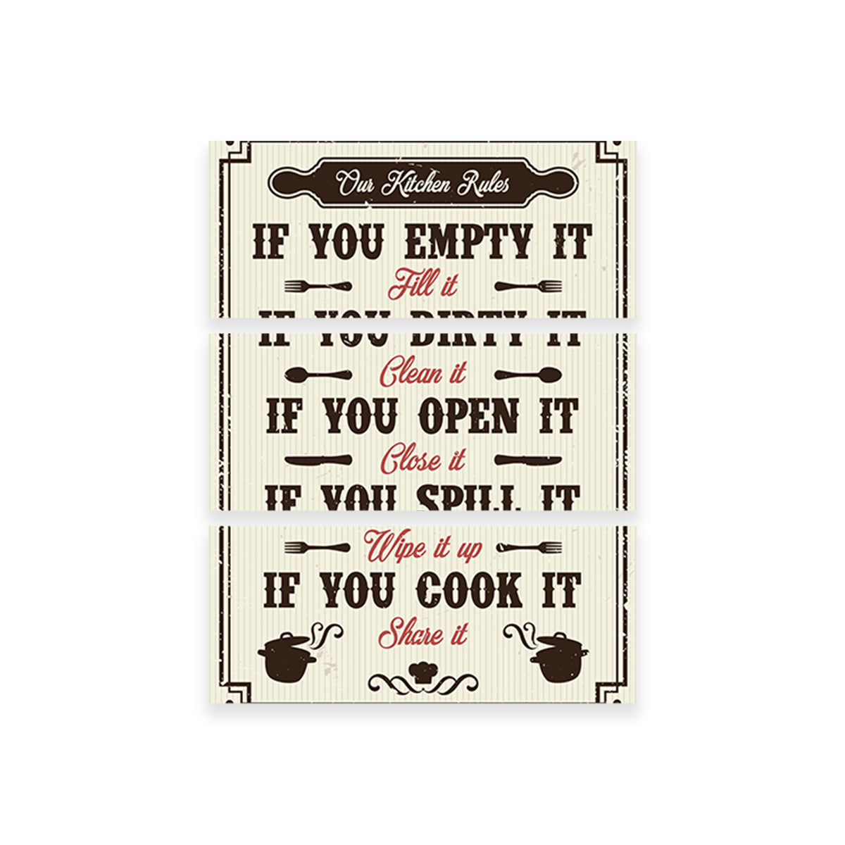 Kitchen Rules Wall Art