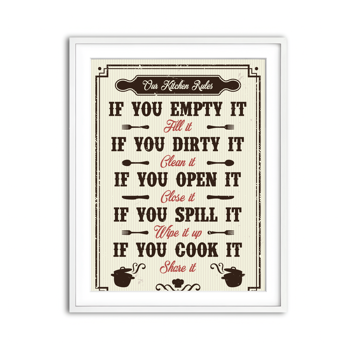 Framed Print 3x4 White