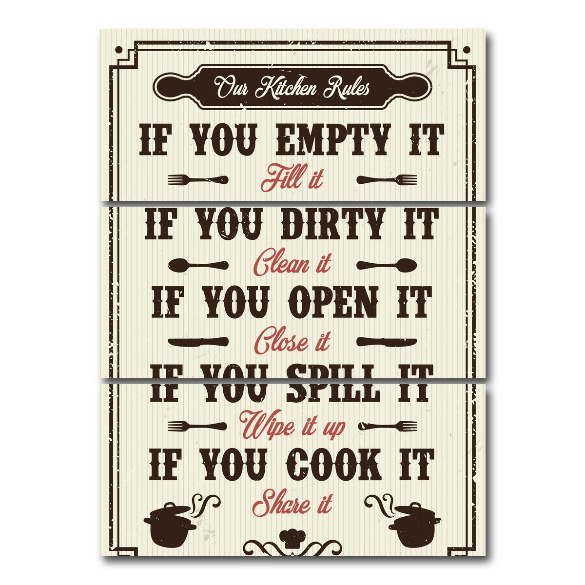 AUTO-MOCKUP WHITE | Kitchen Rules | 3 Piece | Gallery Wrap Canvas | group=8x18_stacked