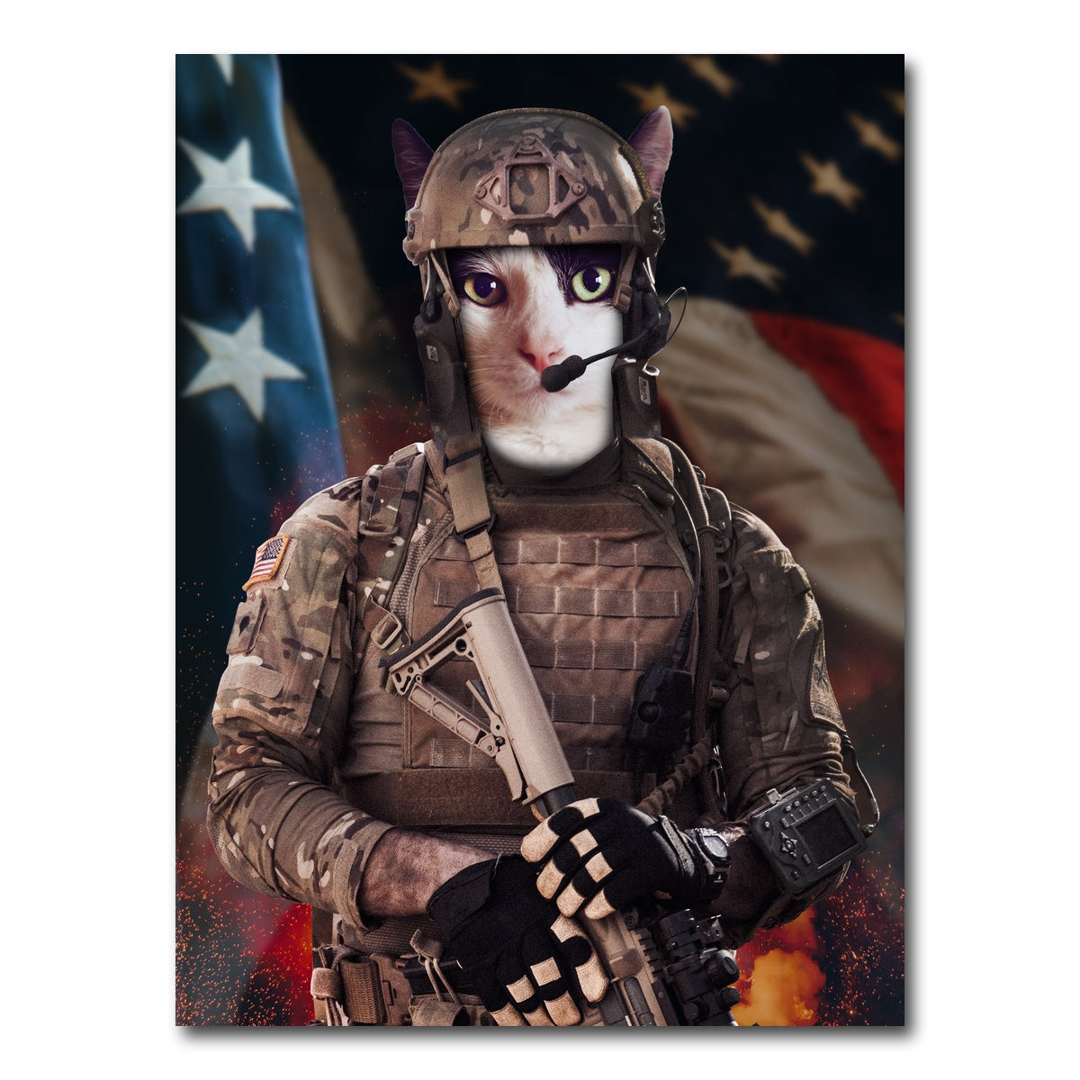 AUTO-MOCKUP WHITE | Kitten Soldier | 1 Piece | Gallery Wrap Canvas | group=3x4