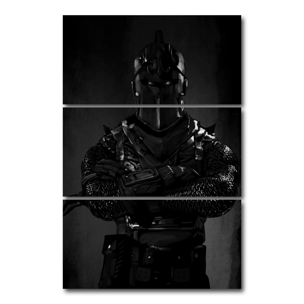 AUTO-MOCKUP WHITE | Knight Character | 3 Piece | Gallery Wrap Canvas | group=12x24_stacked