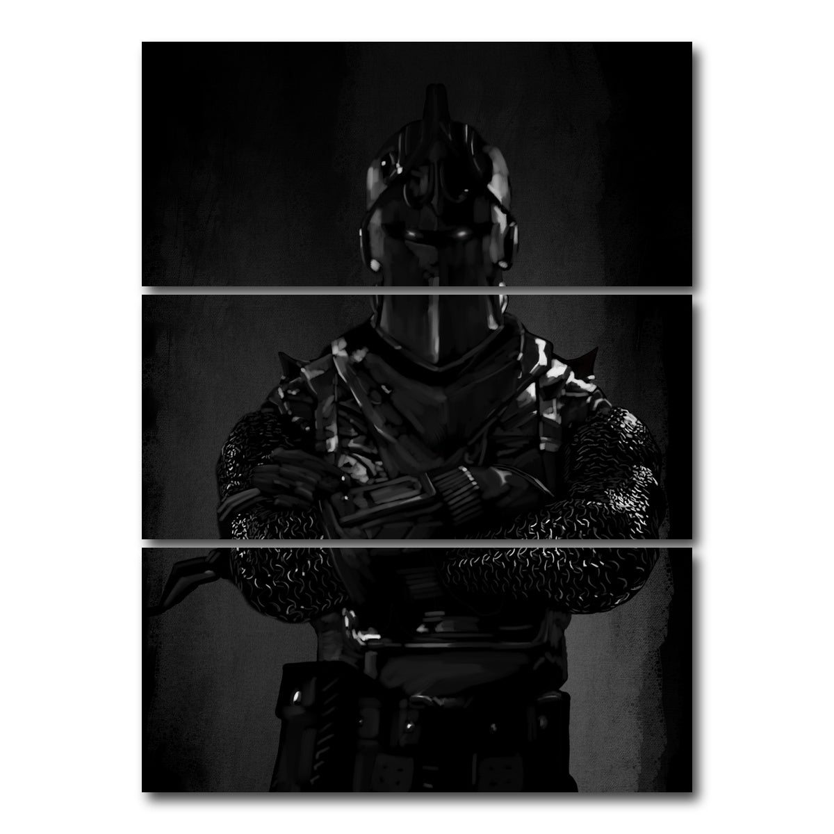AUTO-MOCKUP WHITE | Knight Character | 3 Piece | Gallery Wrap Canvas | group=8x18_stacked