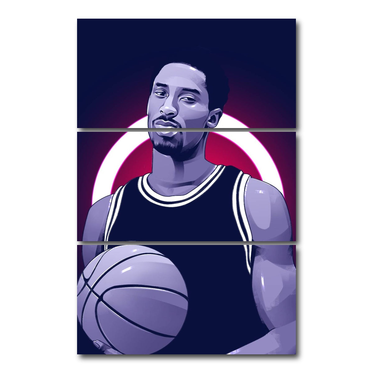 AUTO-MOCKUP WHITE | Kobe Bryant Blue | 3 Piece | Gallery Wrap Canvas | group=12x24_stacked