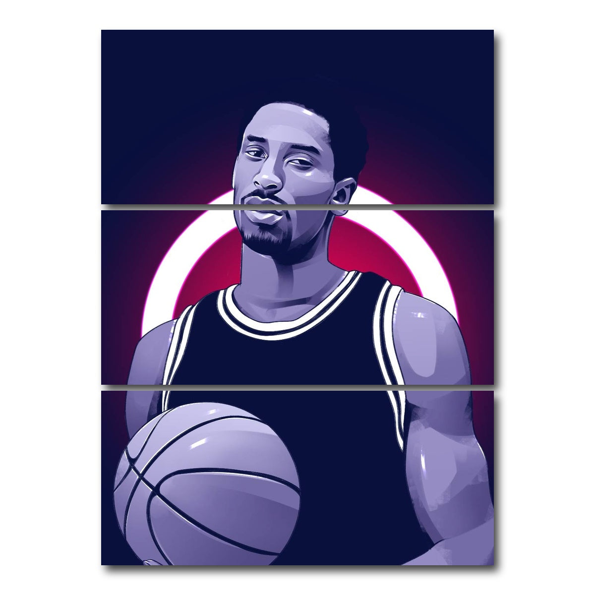 AUTO-MOCKUP WHITE | Kobe Bryant Blue | 3 Piece | Gallery Wrap Canvas | group=8x18_stacked