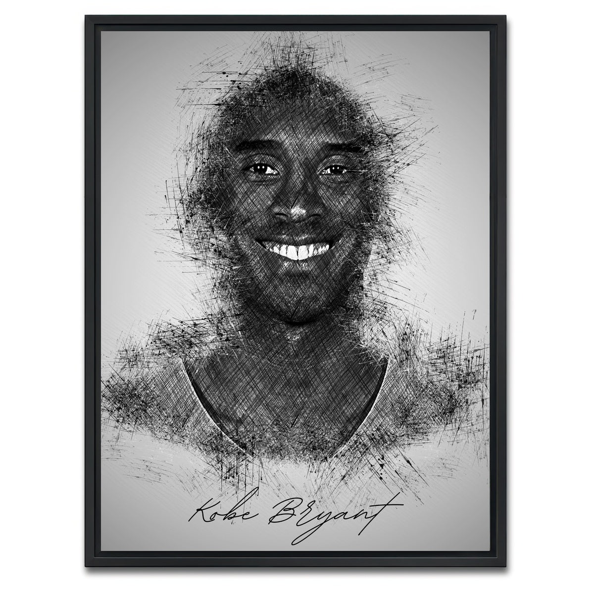 AUTO-MOCKUP WHITE | Kobe Bryant | 1 Piece | Black Framed Canvas | group=3x4