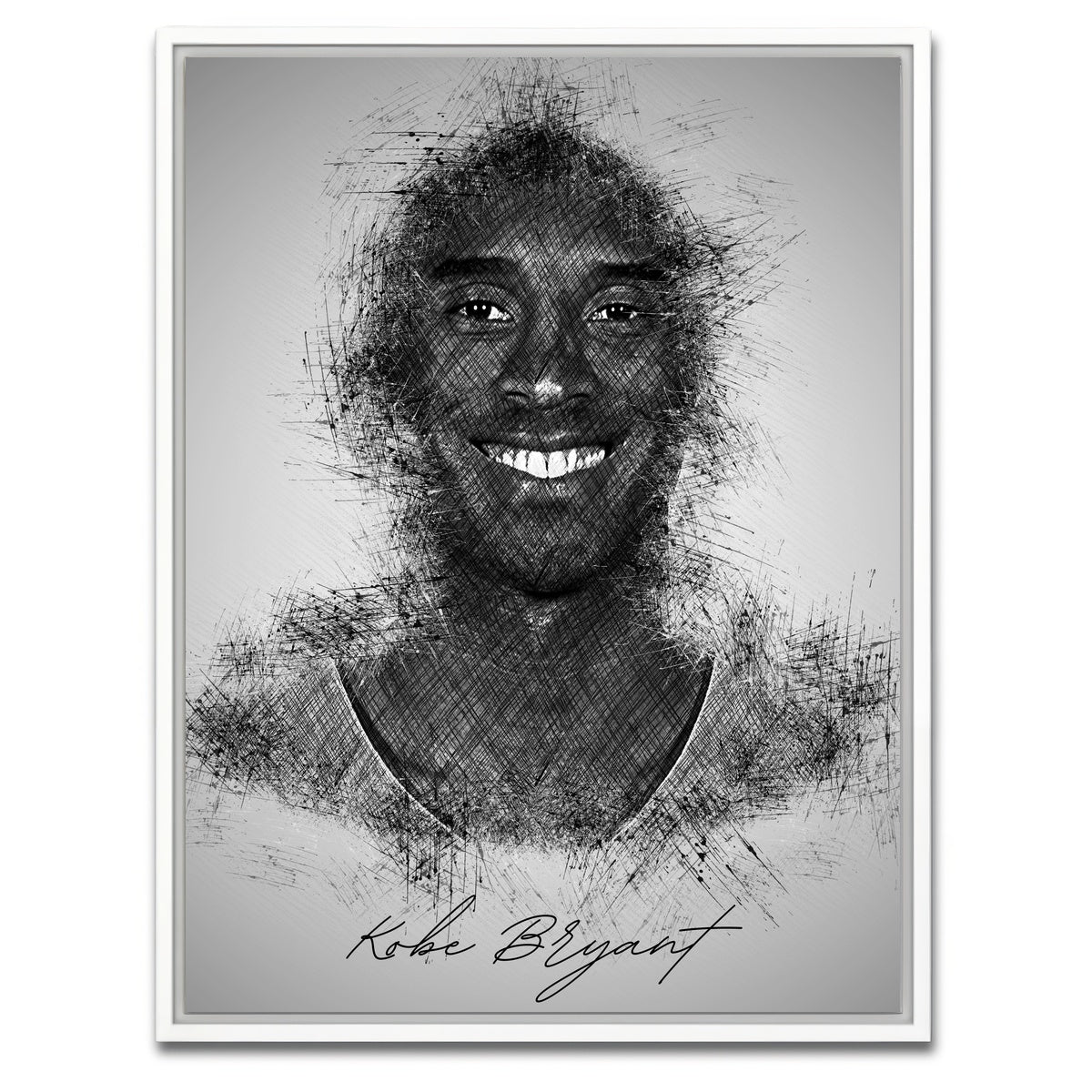 AUTO-MOCKUP WHITE | Kobe Bryant | 1 Piece | White Framed Canvas | group=3x4
