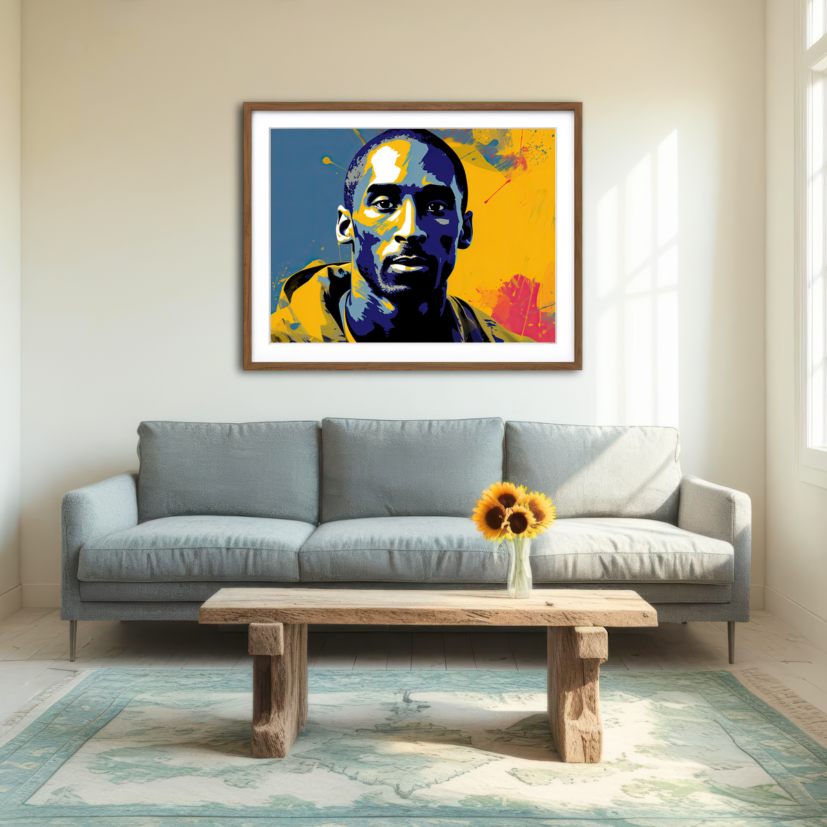 AUTO-MOCKUP ROOM | Kobe Warhol Style Wall Art