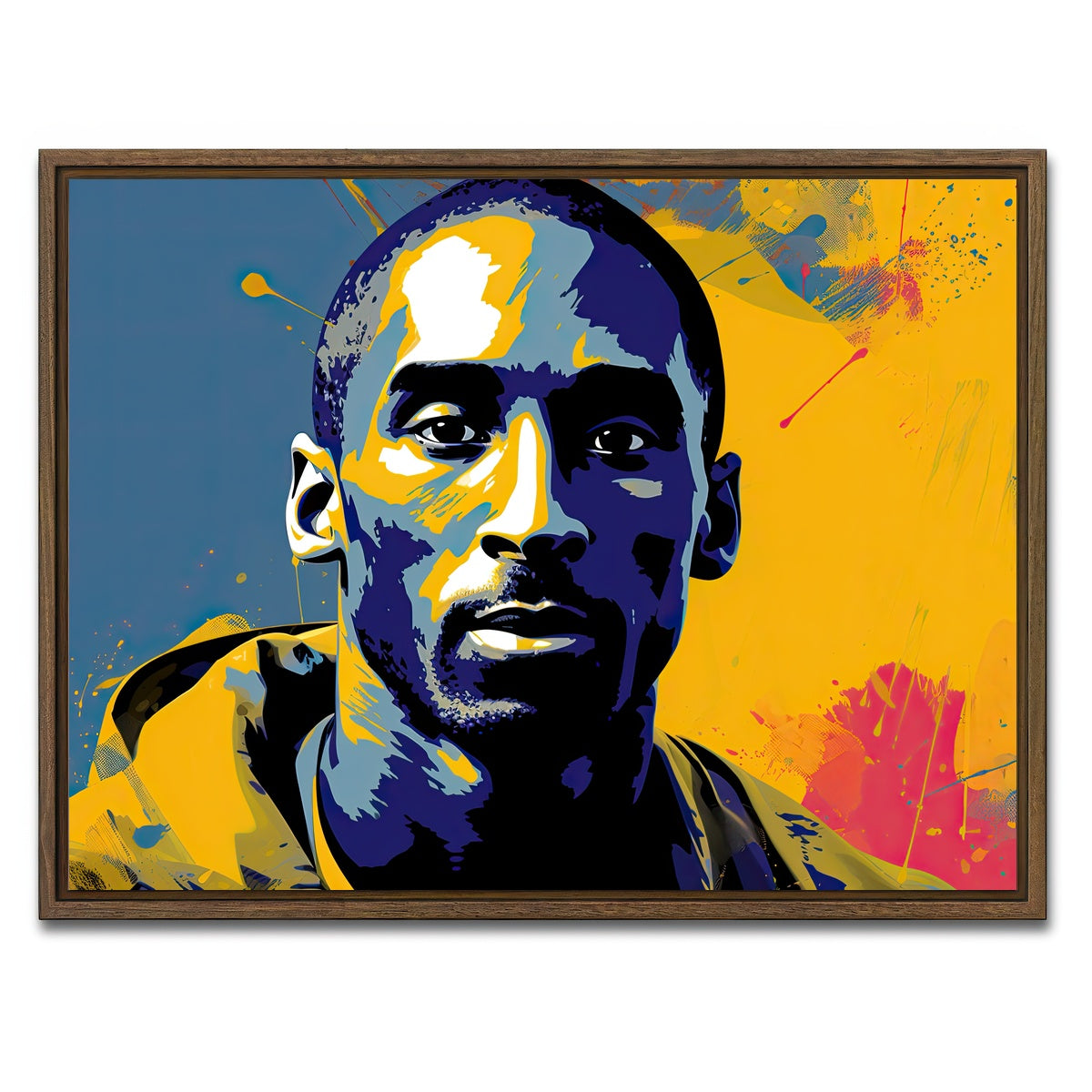 AUTO-MOCKUP WHITE | Kobe Warhol style | 1 Piece | Walnut Framed Canvas | group=4x3