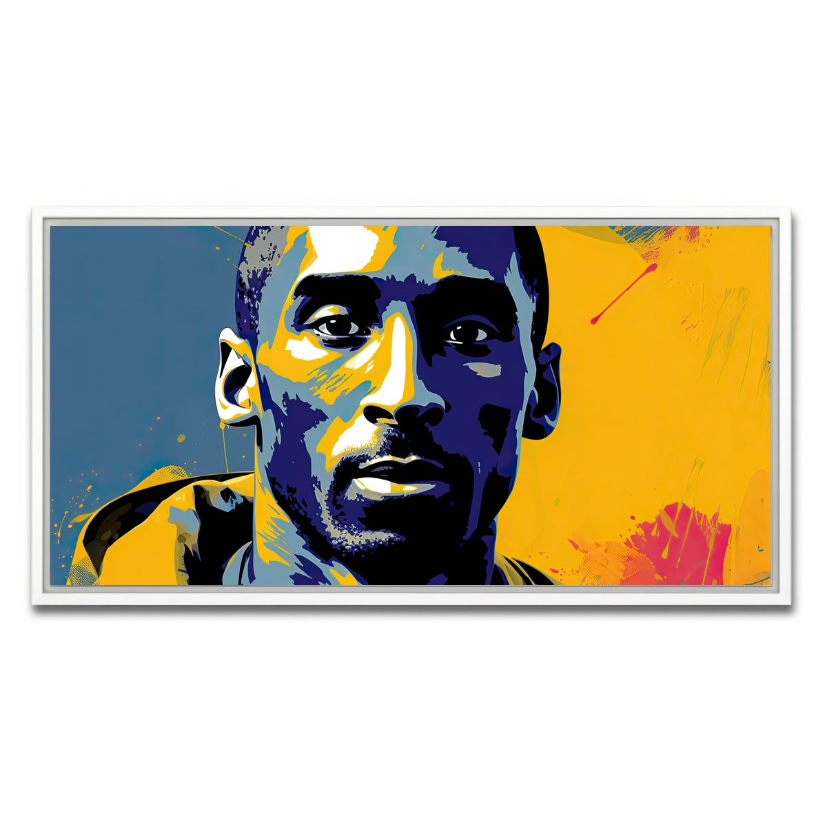 AUTO-MOCKUP WHITE | Kobe Warhol style | 1 Piece | White Framed Canvas | group=2x1