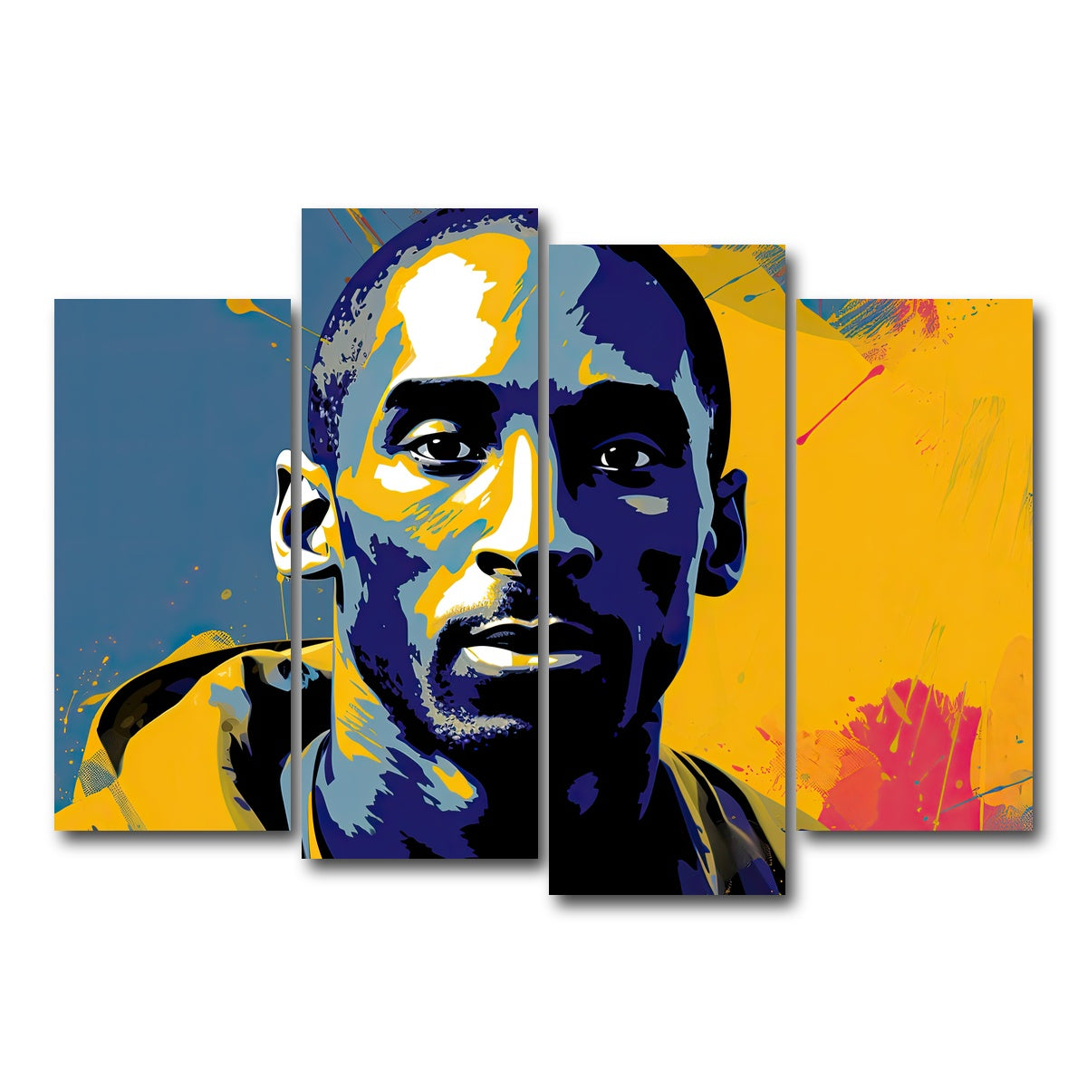 AUTO-MOCKUP WHITE | Kobe Warhol style | 4 Piece | Gallery Wrap Canvas | group=4_normal