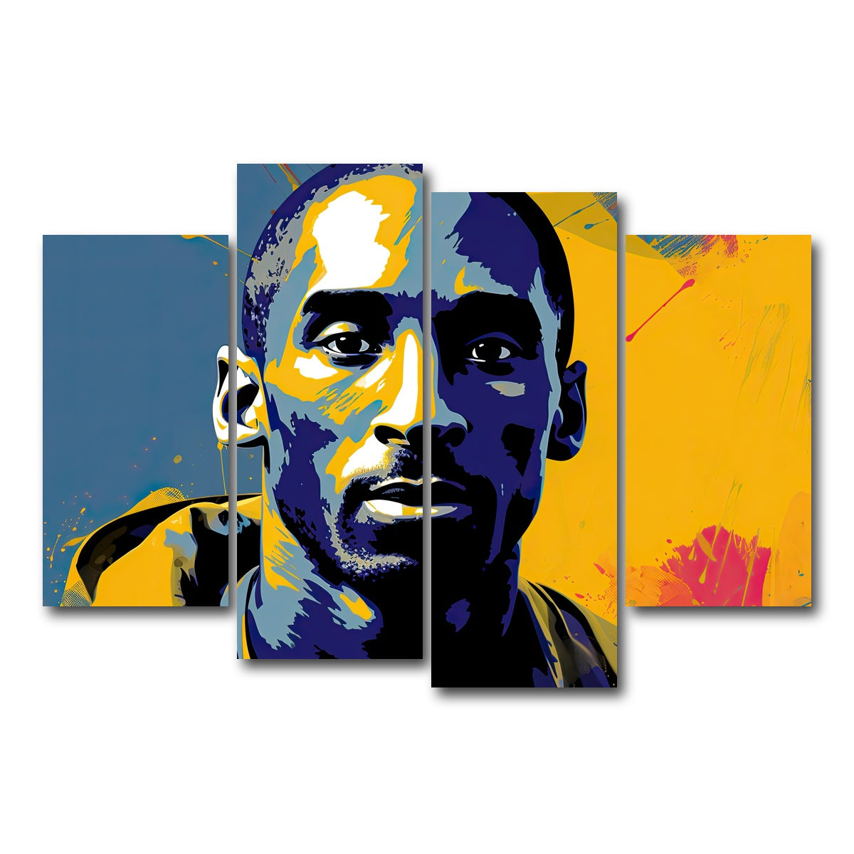 AUTO-MOCKUP WHITE | Kobe Warhol style | 4 Piece | Gallery Wrap Canvas | group=4_short