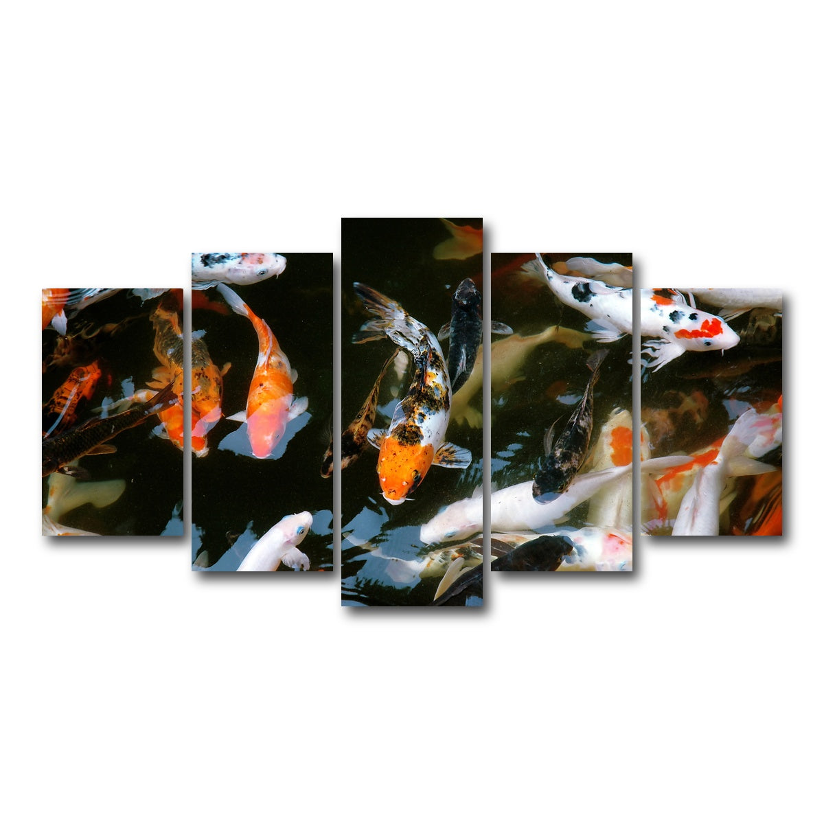 AUTO-MOCKUP WHITE | Koi Fish Swimming | 5 Piece | Gallery Wrap Canvas | group=5_normal