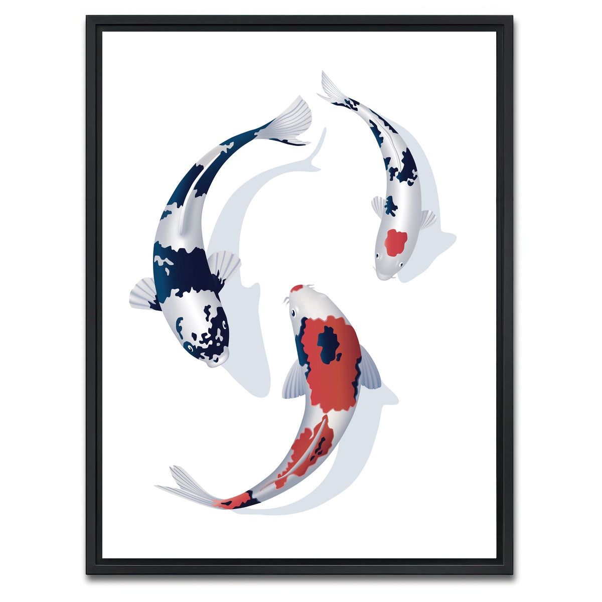 AUTO-MOCKUP WHITE | Koi fish trio | 1 Piece | Black Framed Canvas | group=3x4