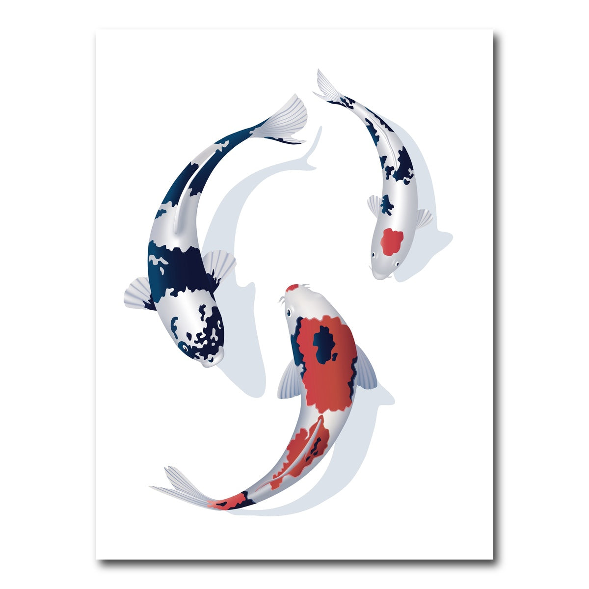 AUTO-MOCKUP WHITE | Koi fish trio | 1 Piece | Gallery Wrap Canvas | group=3x4