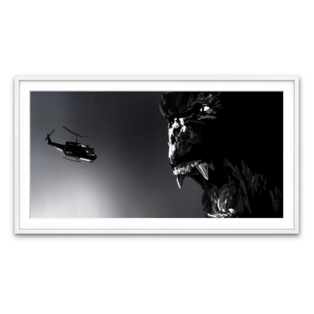 Framed Print 2x1 White
