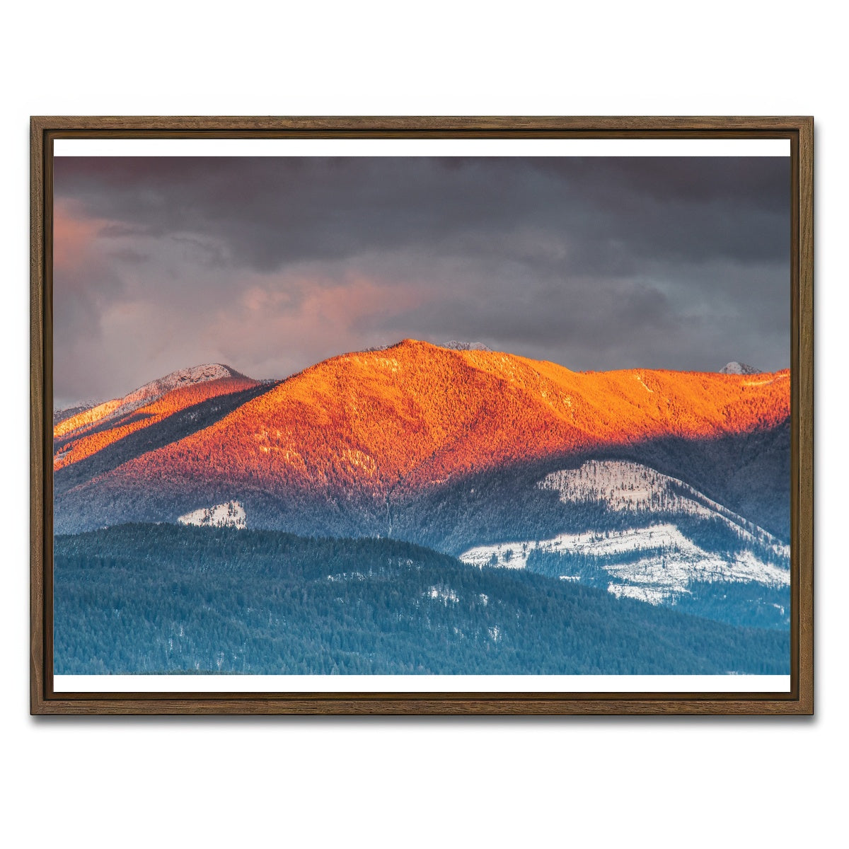 AUTO-MOCKUP WHITE | Kootenay Peaks | 1 Piece | Walnut Framed Canvas | group=4x3