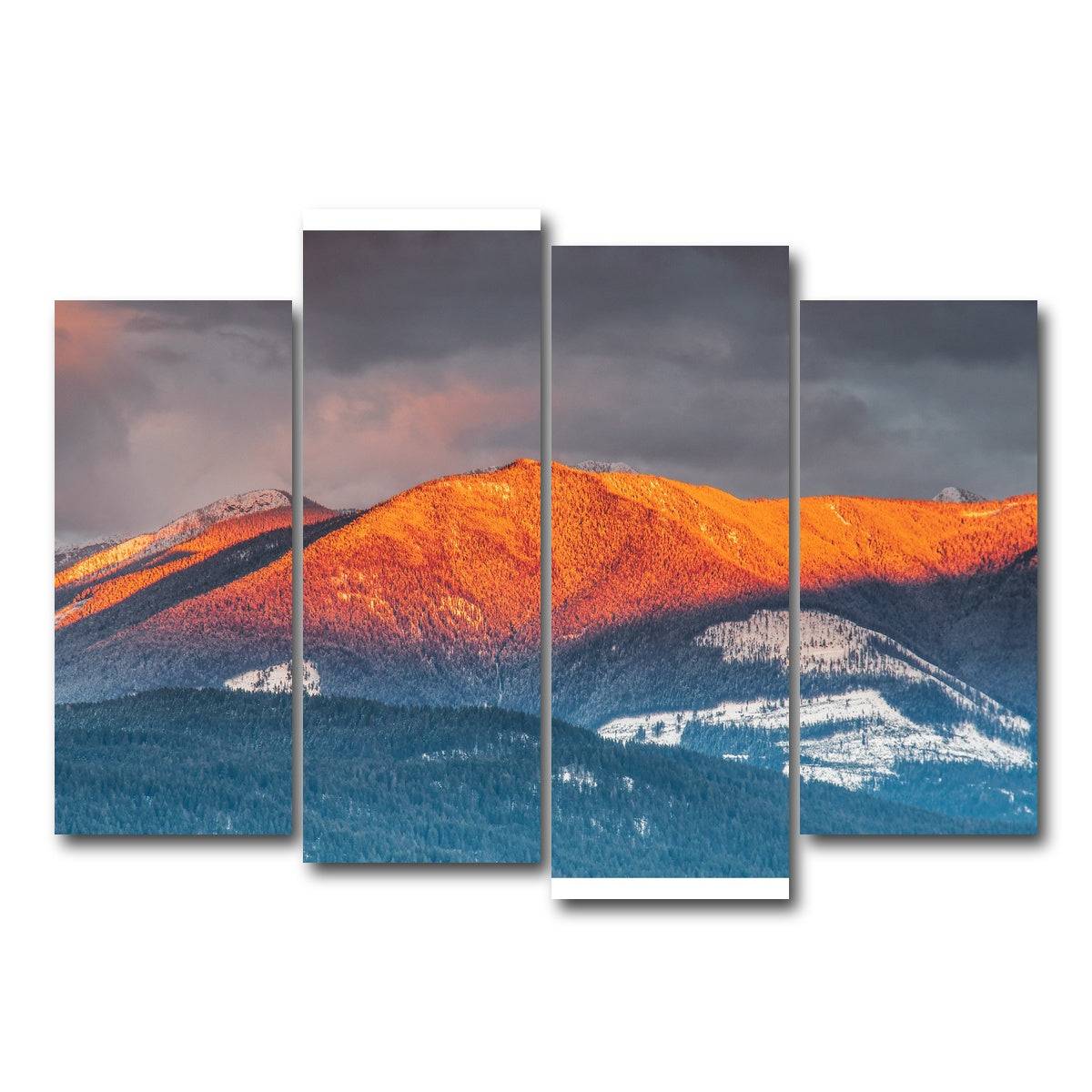 AUTO-MOCKUP WHITE | Kootenay Peaks | 4 Piece | Gallery Wrap Canvas | group=4_normal