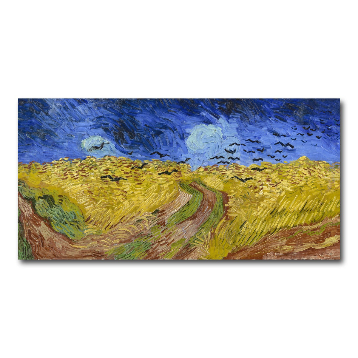 AUTO-MOCKUP WHITE | Korenveld met kraaien | 1 Piece | Gallery Wrap Canvas | group=2x1