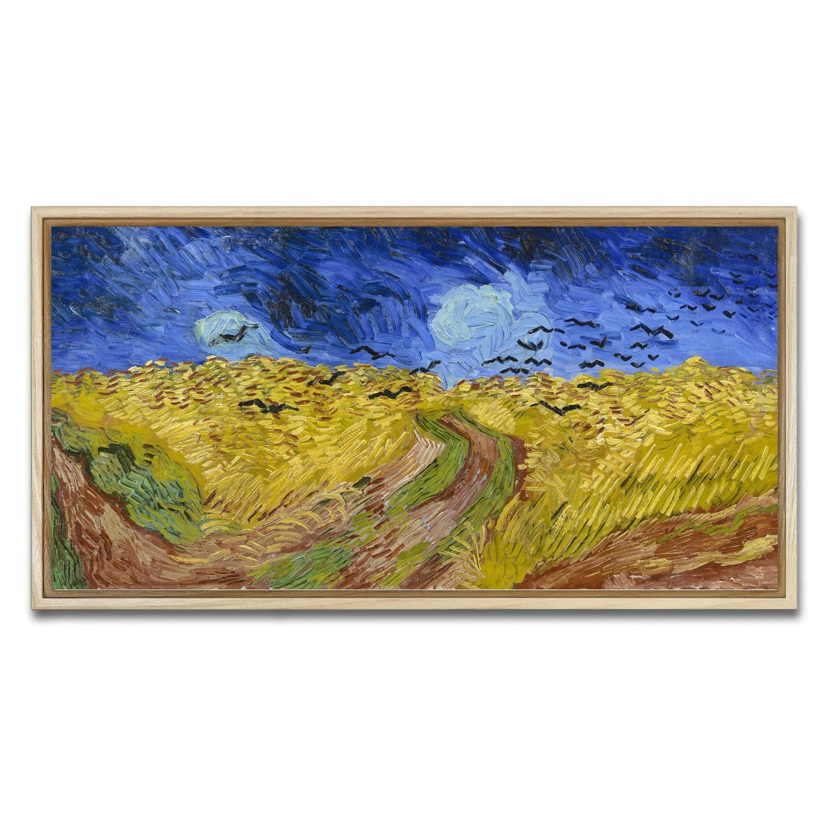 AUTO-MOCKUP WHITE | Korenveld met kraaien | 1 Piece | Natural Framed Canvas | group=2x1