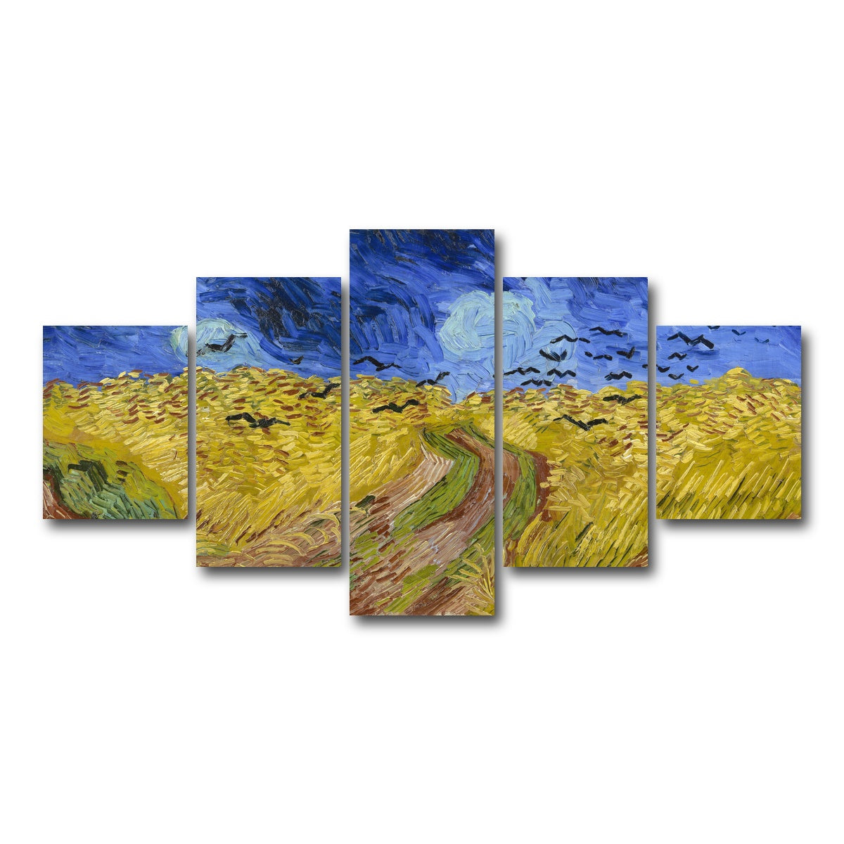 AUTO-MOCKUP WHITE | Korenveld met kraaien | 5 Piece | Gallery Wrap Canvas | group=5_short