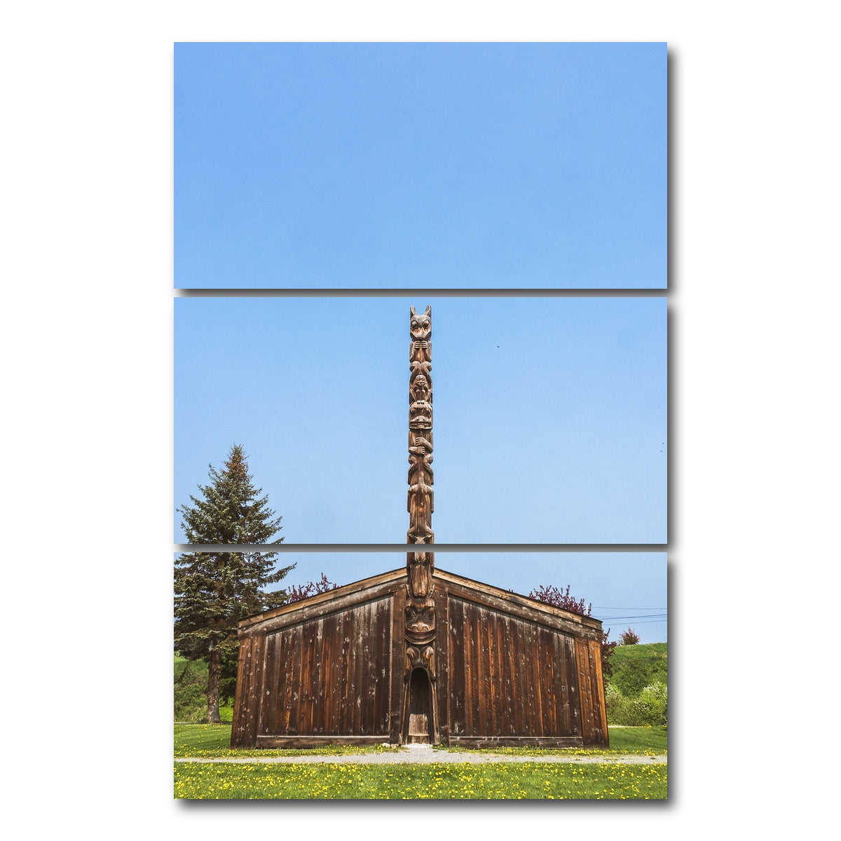 AUTO-MOCKUP WHITE | Ksan First Nations Canada 1 | 3 Piece | Gallery Wrap Canvas | group=12x24_stacked