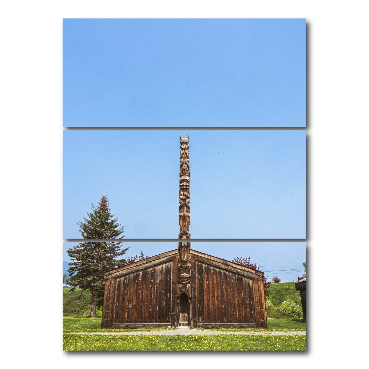 AUTO-MOCKUP WHITE | Ksan First Nations Canada 1 | 3 Piece | Gallery Wrap Canvas | group=8x18_stacked