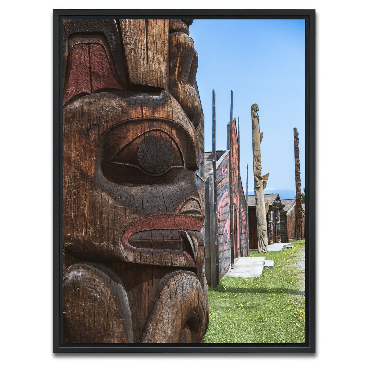 AUTO-MOCKUP WHITE | Ksan First Nations Canada | 1 Piece | Black Framed Canvas | group=3x4
