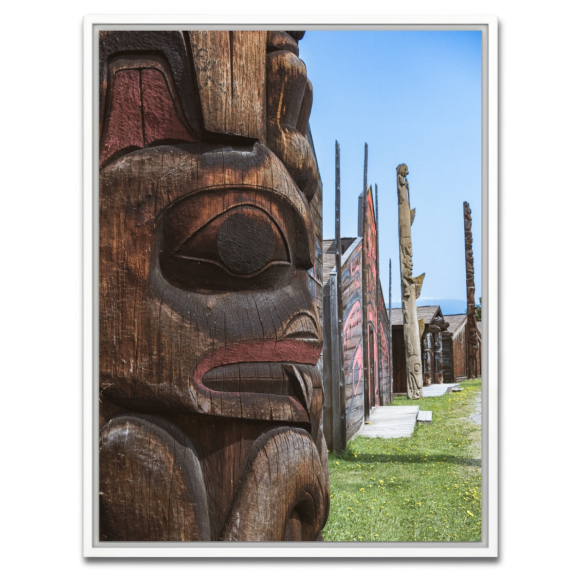 AUTO-MOCKUP WHITE | Ksan First Nations Canada | 1 Piece | White Framed Canvas | group=3x4