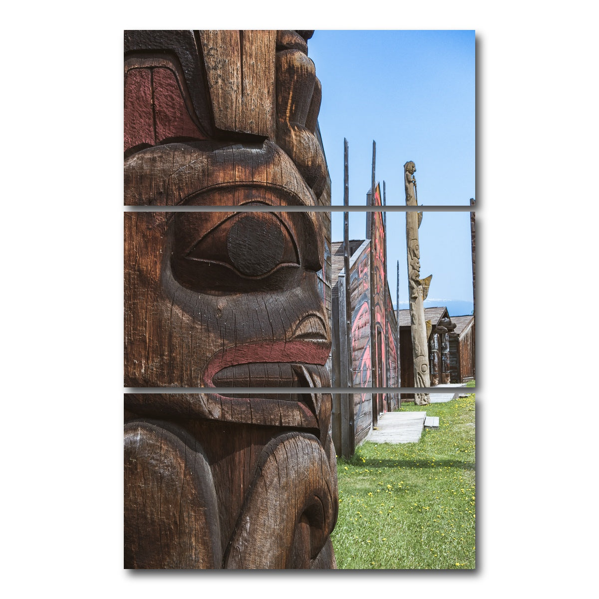 AUTO-MOCKUP WHITE | Ksan First Nations Canada | 3 Piece | Gallery Wrap Canvas | group=12x24_stacked