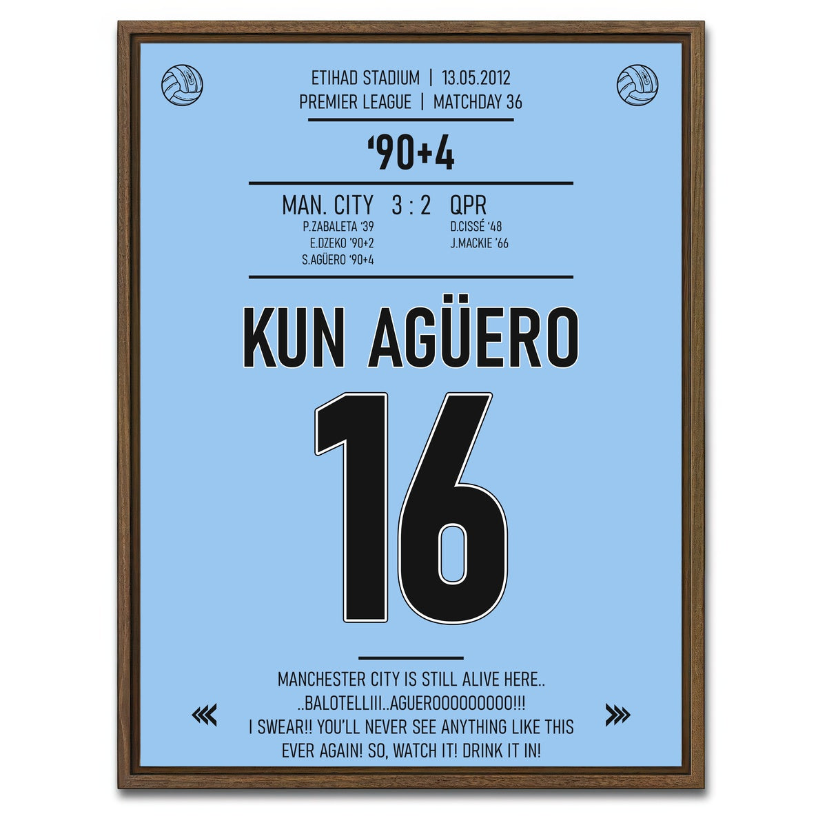 AUTO-MOCKUP WHITE | Kun Aguero | 1 Piece | Walnut Framed Canvas | group=3x4